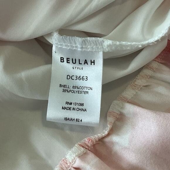 Beulah Style Tropical Floral Double Front Knot Mini Dress Small Tiered Flirty - Picture 5 of 12